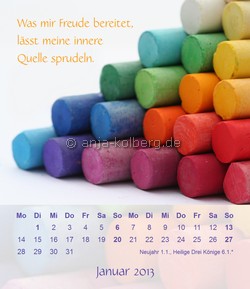 Januar 2013 Tischkalender Ein gutes Leben