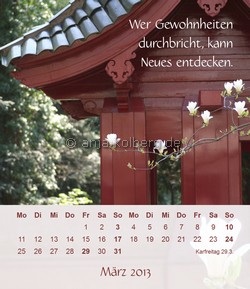 Tischkalender Ein gutes Leben 2013 - März