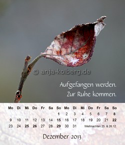 Dezember 2013 Tischkalender Ein gutes Leben