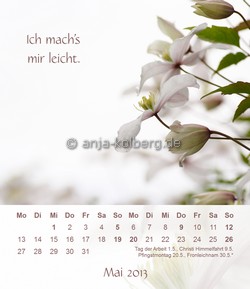 Tischkalender Ich gehe meinen Weg 2013 Mai