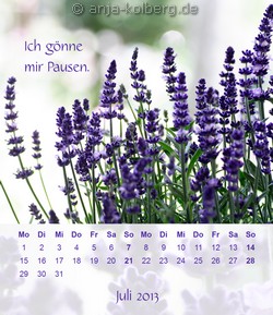 Juli 2013 - Tischkalender Ich gehe meinen Weg