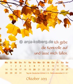 Oktober - Tischkalender 2013 - Ich gehe meinen Weg