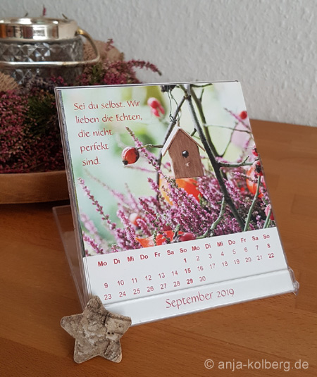 September Tischkalender 2019