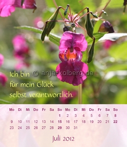 Tischkalender 2012 - Ich will frei sein