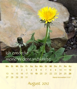 August 2012 - Tischkalender von Anja Kolberg